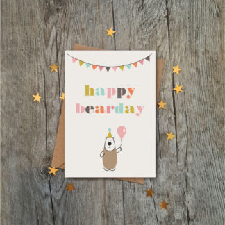 happy bearday cute bear birthday card