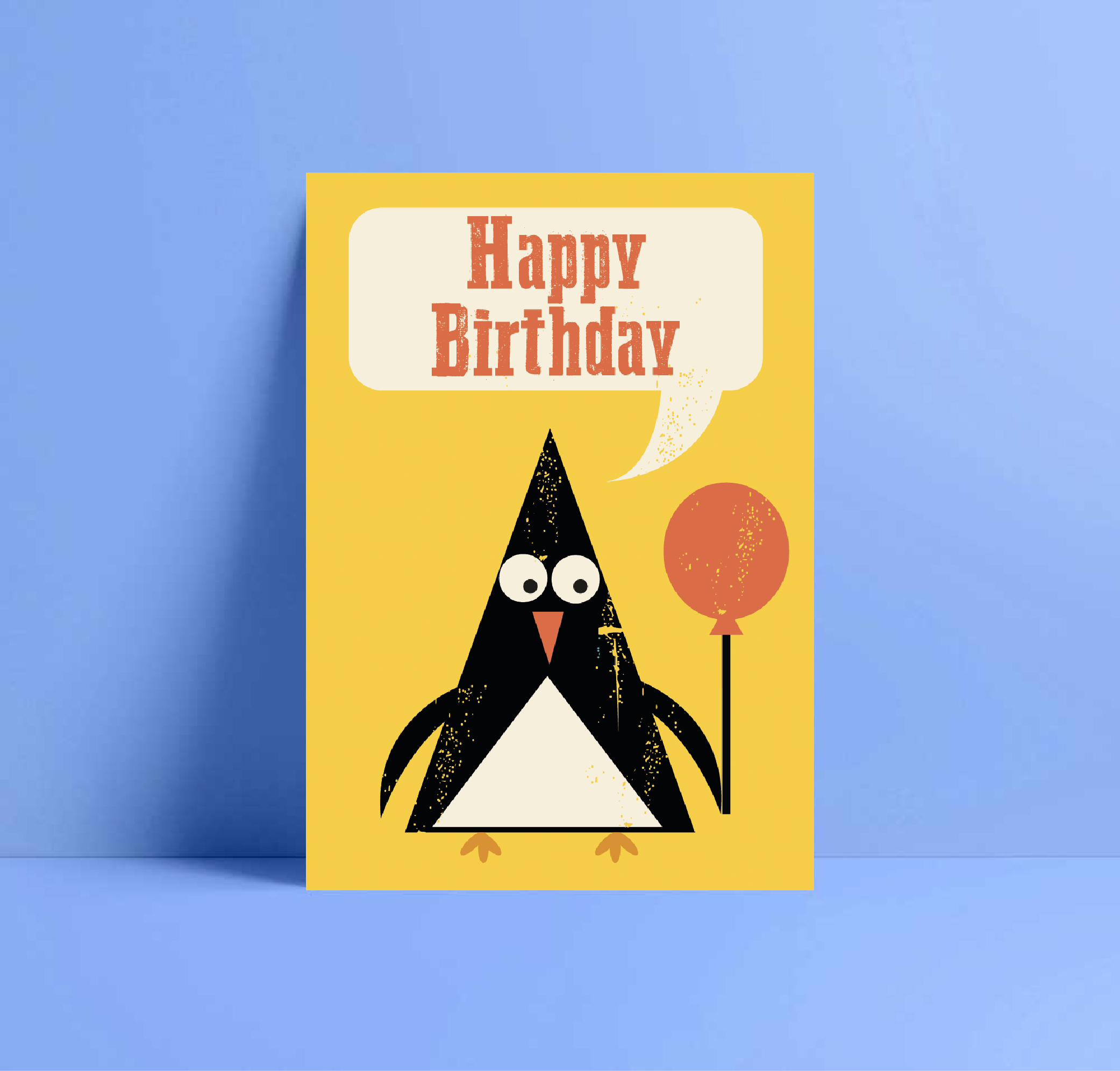 penguin happy birthday card