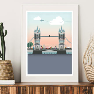 tower bridge sunset a3 art print