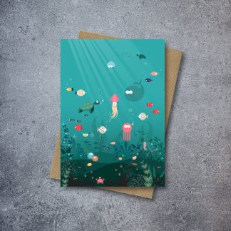 under the sea blank greetings card