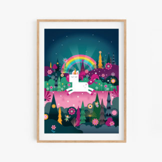 Unicorn Print for Girls Room Graphic Illustration