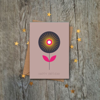 Geometric Sunflower Greetings Card