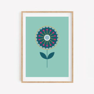 Geometric Flower Poster Home Deco Orla Kiely
