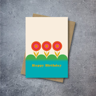 vintage canna lily flowers birthday card