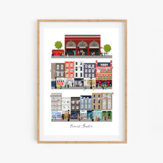 the streets of Covent Garden a3 art print
