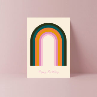 1960's style  retro rainbow birthday card