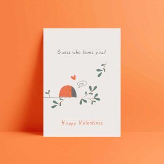 guess who loves you ladybird valentines day card
