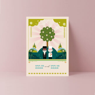 mr & mr greetings card
