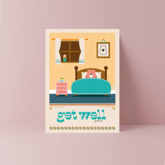 get well soon greetings card