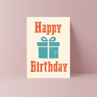 retro letterpress style birthday card