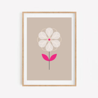 hibiscus geometric a3 art print