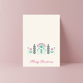 scandinavian winter flowers modern style christmas card
