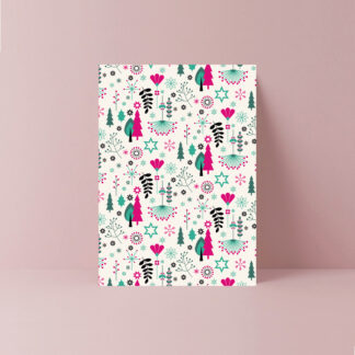 winter wonderland scandinavian modern style christmas card