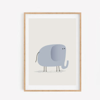 elephant illustration a3 art print