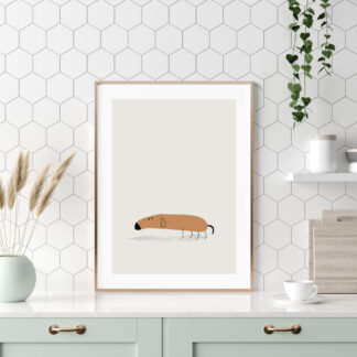 simple dachshund illustration - minimalist animal art