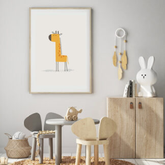 cute giraffe illustration - minimalist animal art