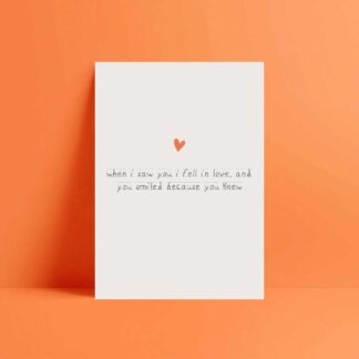 when I saw you I fell in love card