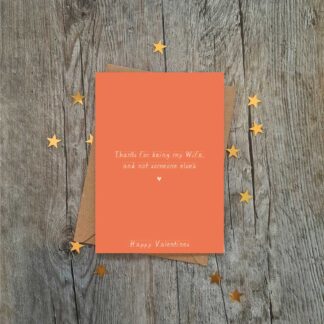 thank you for being my wife card