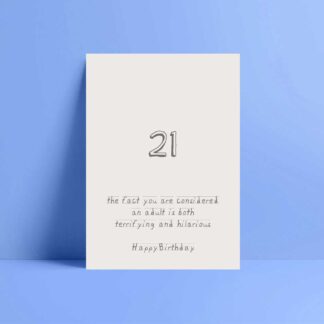 funny 21st birthday card