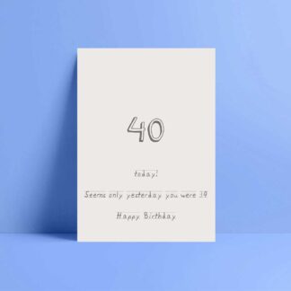 funny 40th birthday card