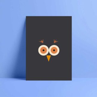 minimalistic black owl card