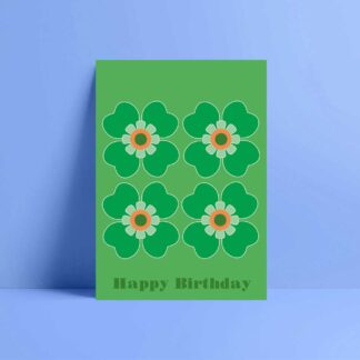 green roses birthday card