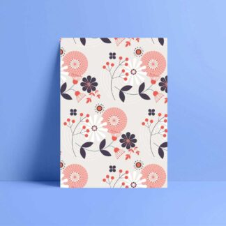 allium flower in pink greetings card