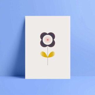 poppy flower graphic style greetings card