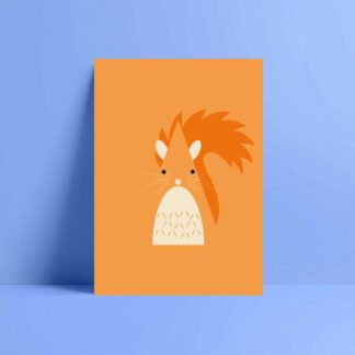 minimalistic squirrel card