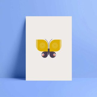 yellow pieridae graphic butterfly greetings card