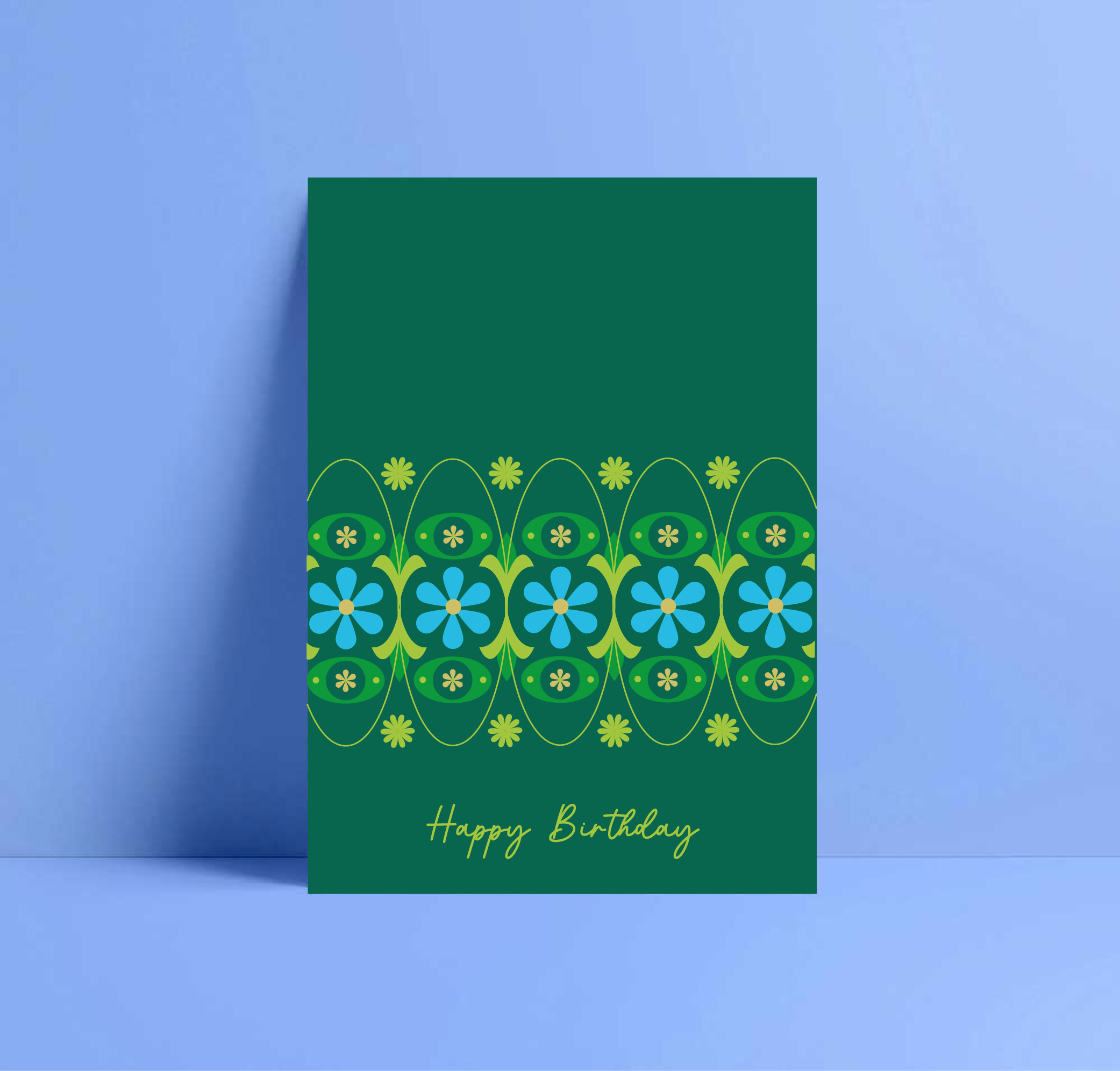 blue geranium birthday card