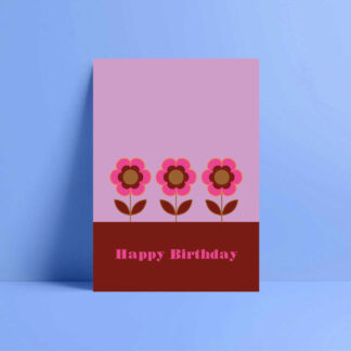 pink petunia birthday card
