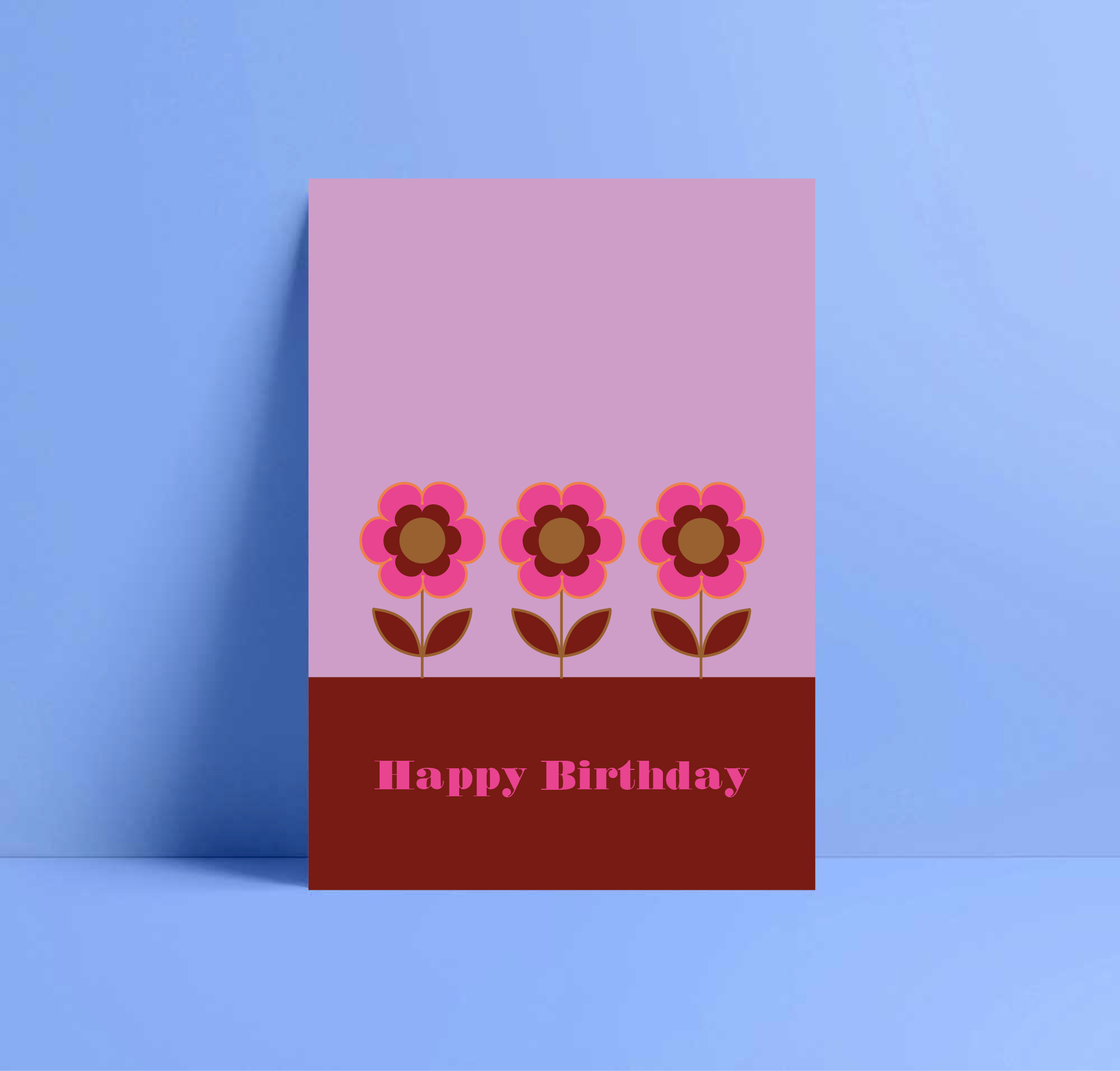 pink petunia birthday card