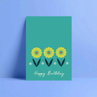 retro mexican sunflower greeting card