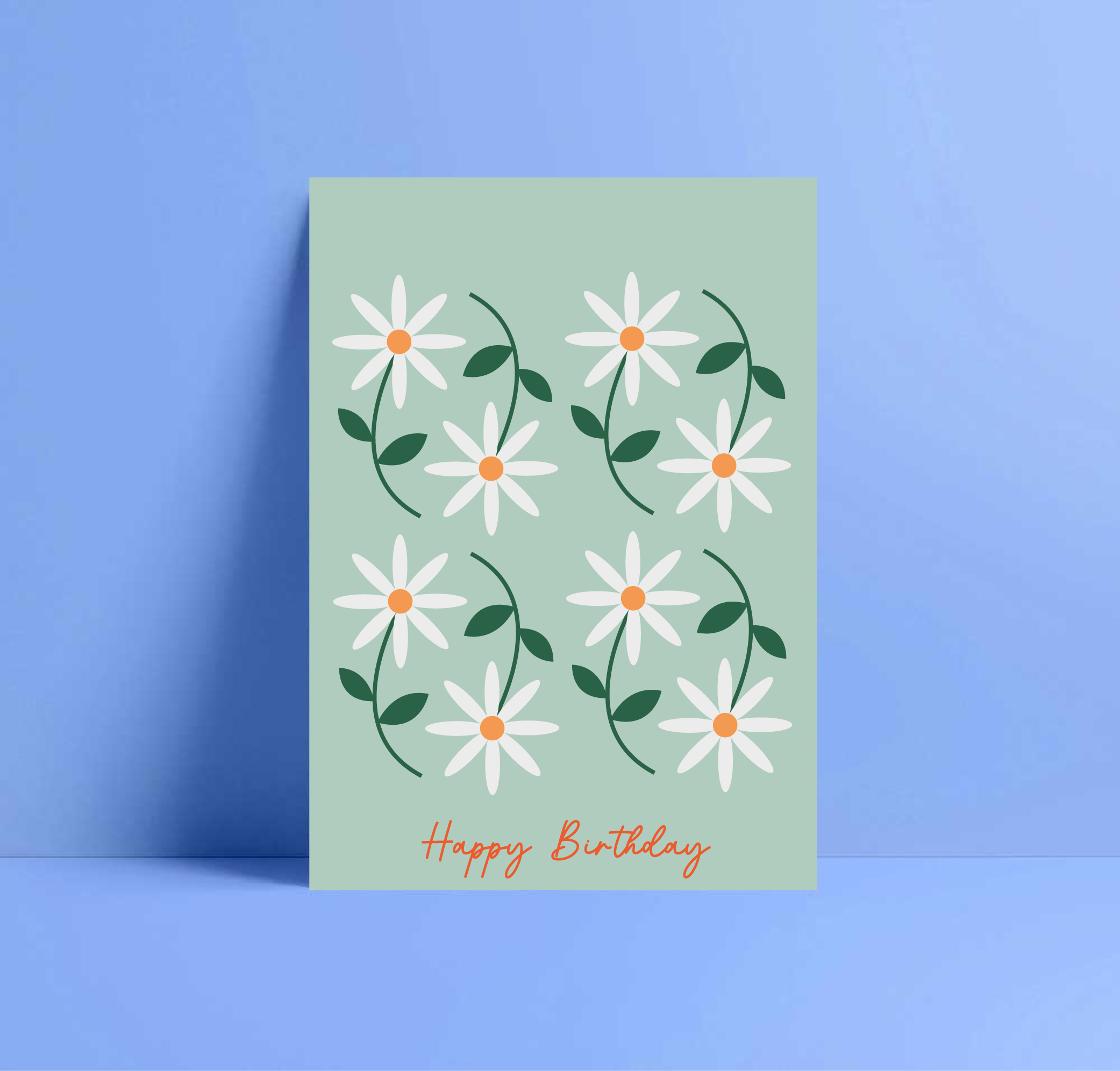 chamomile flower birthday card