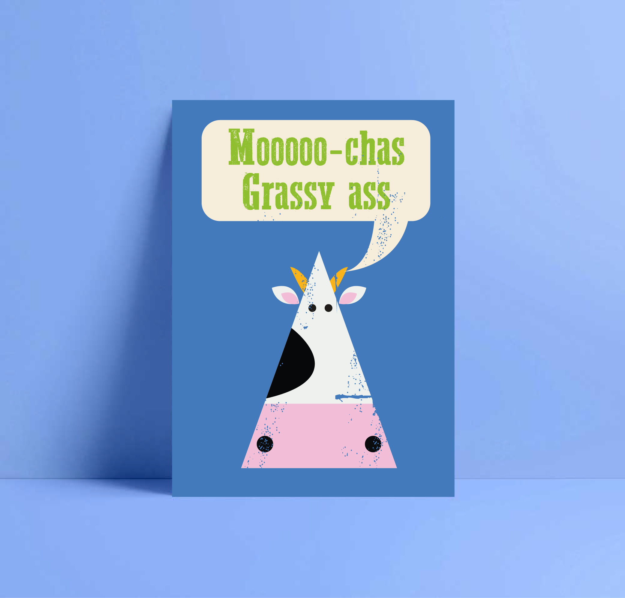 Mooooo-Chas Grassy Ass Greetings Card
