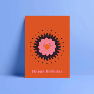 peony happy birthday card