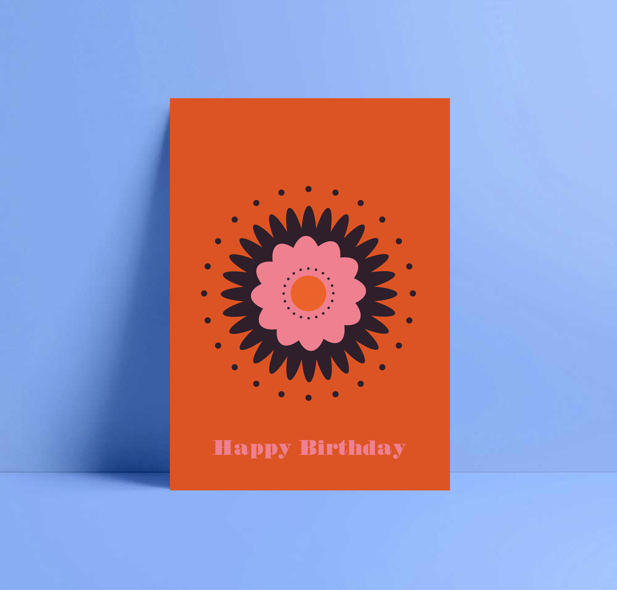 peony happy birthday card