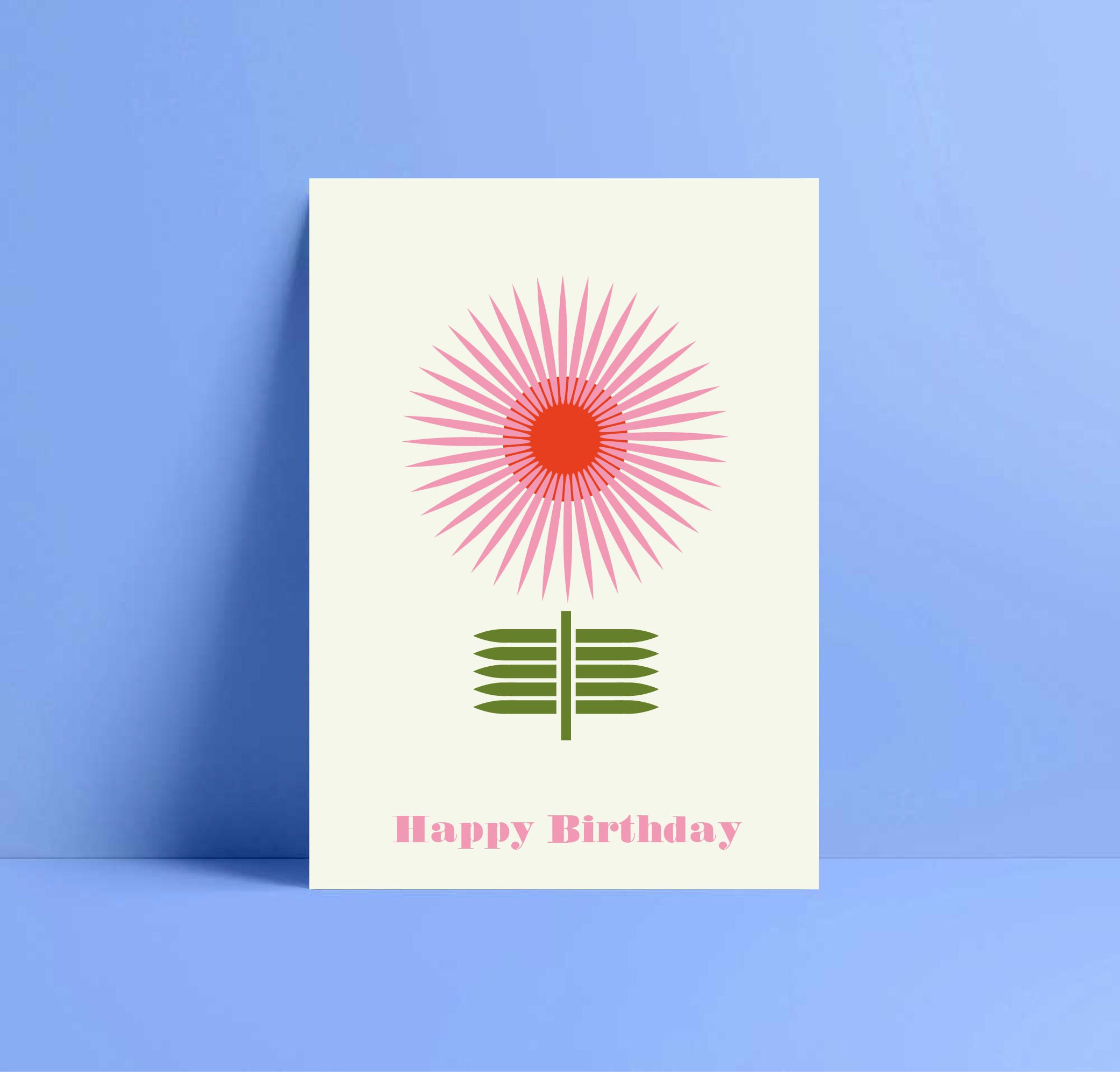 pink daisy flower birthday card