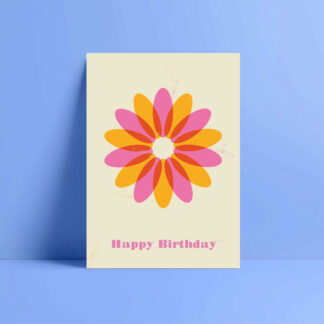 retro risograph happy birthday card