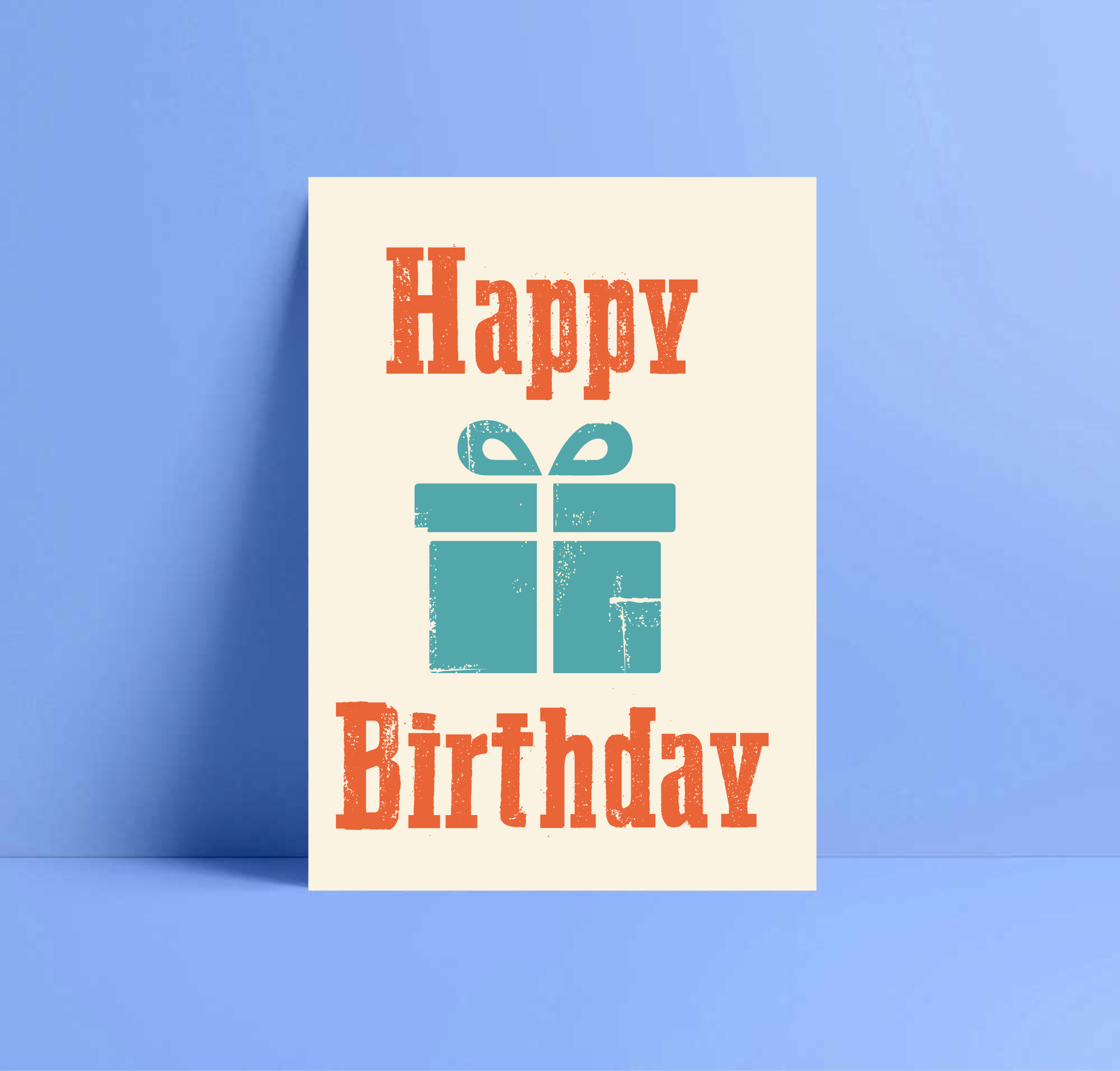 letterpress present birthday card