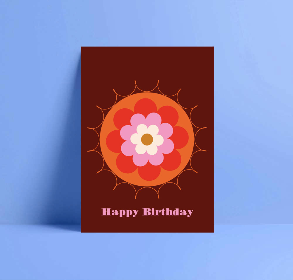 orchid happy birthday card