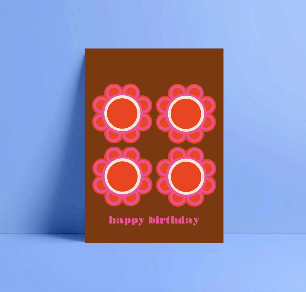cosmos flower birthday card