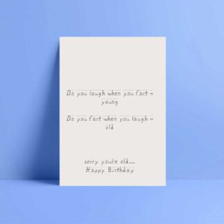 do you laugh when you fart? funny birthday card