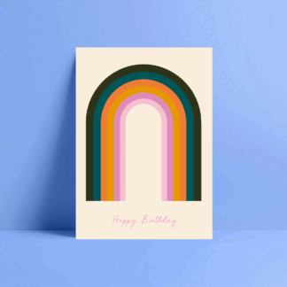 retro rainbow birthday card