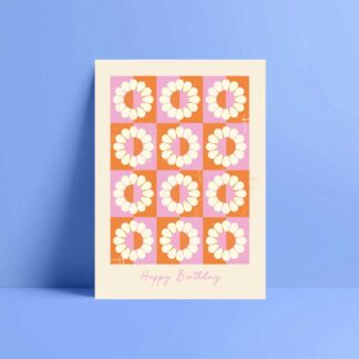 calendula flower birthday card