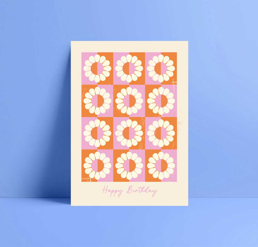 calendula flower birthday card
