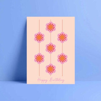 zinnia flower birthday card