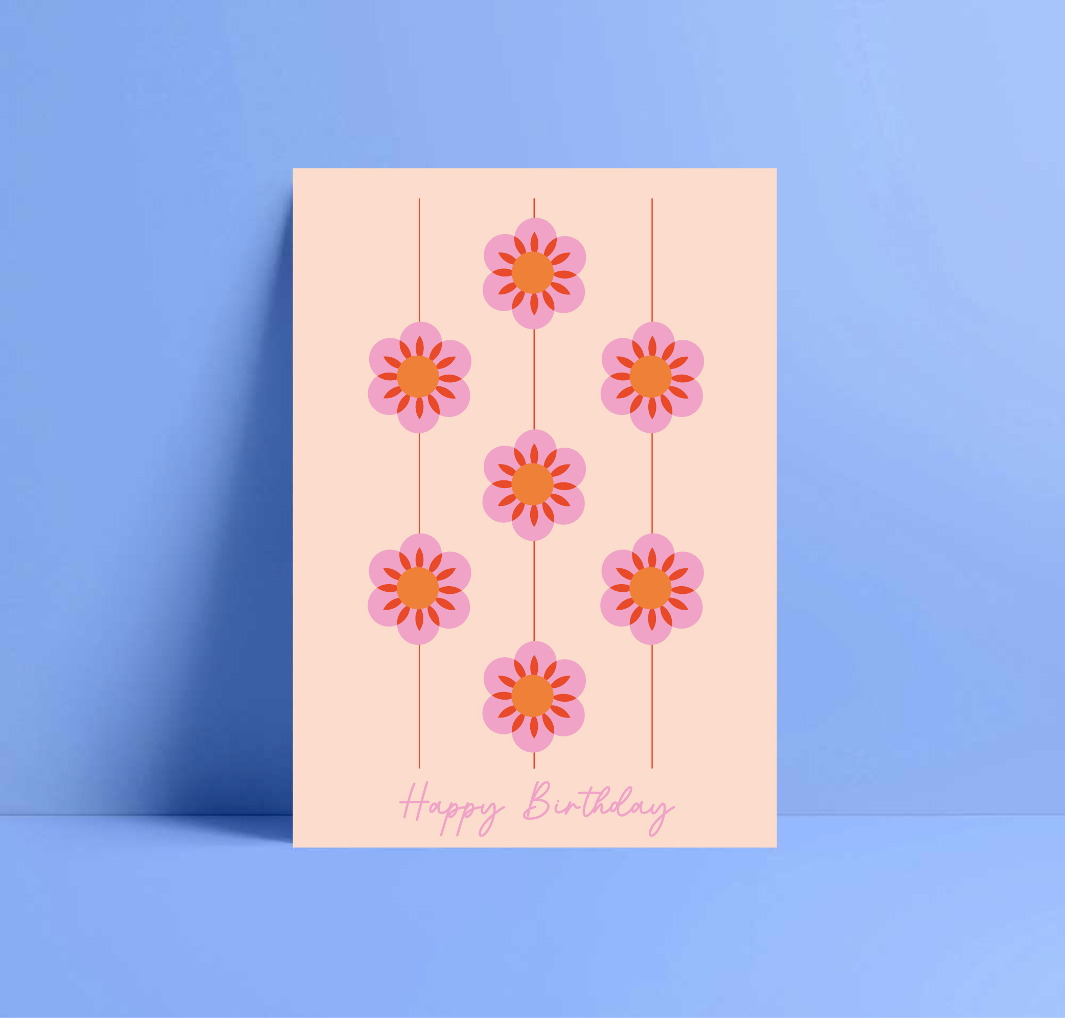 zinnia flower birthday card