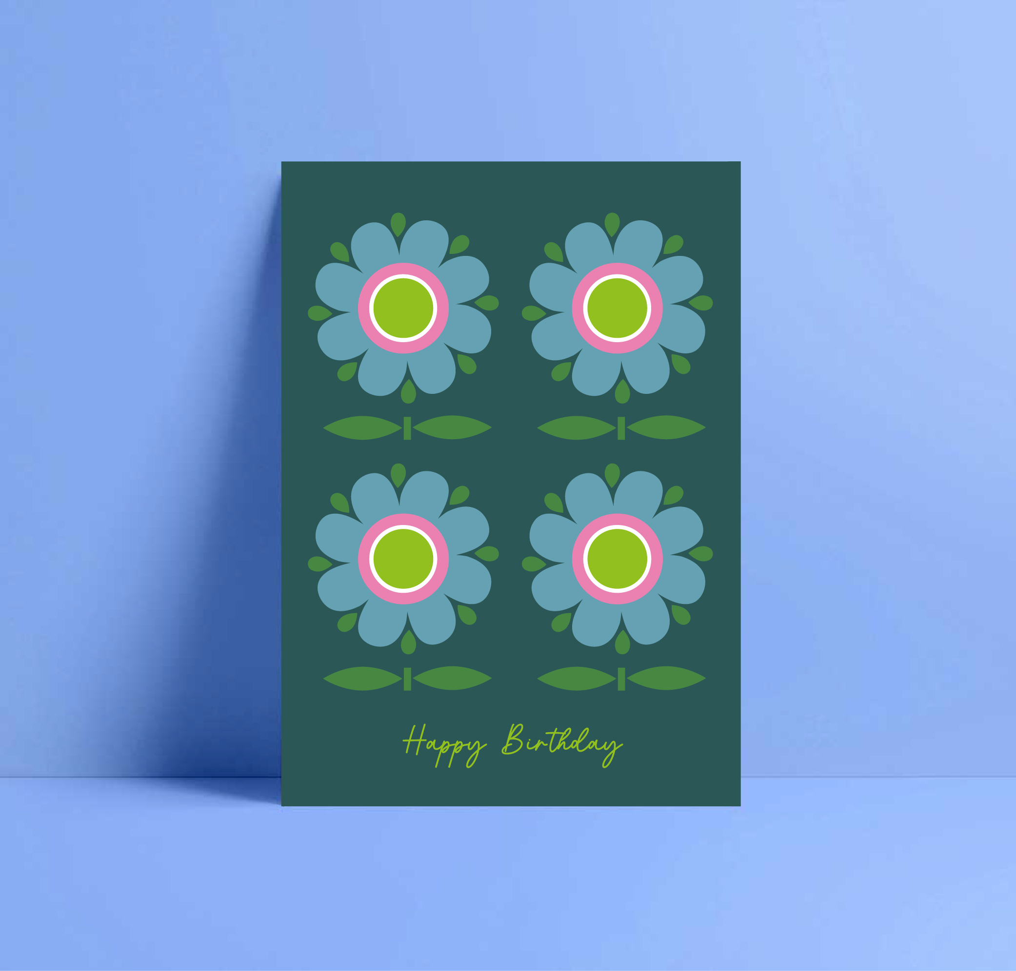 sweet pea flower birthday card